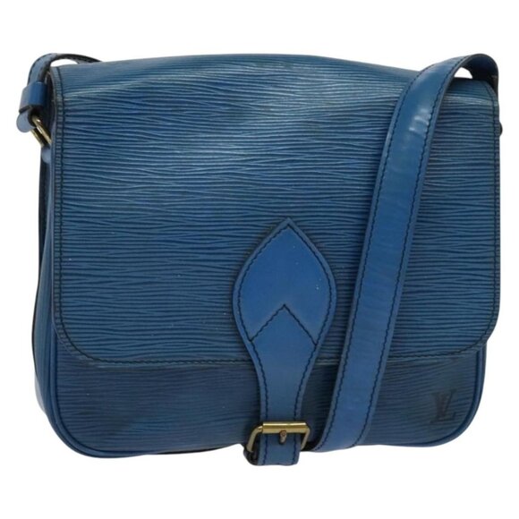 LOUIS VUITTON Epi Cartouchiere MM Shoulder Bag Blue M52245 LV Auth 136712 - Picture 1 of 16